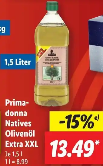 Lidl Primadonna Natives Olivenöl Extra XXL 1,5 Liter Angebot