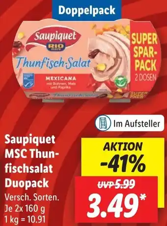 Lidl Saupiquet MSC Thunfischsalat Duopack 2x160 g Angebot