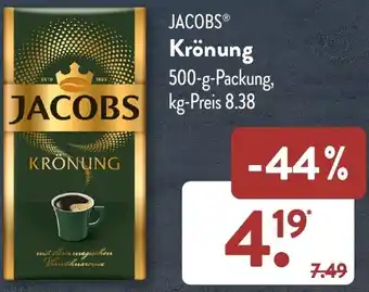 Aldi Süd JACOBS Krönung 500 g Packung Angebot