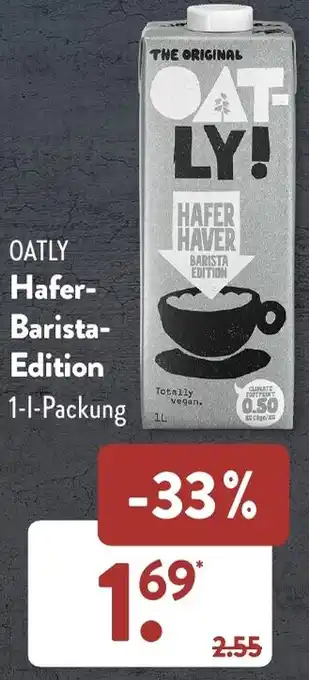 Aldi Süd OATLY Hafer Barista Edition 1 L Packung Angebot