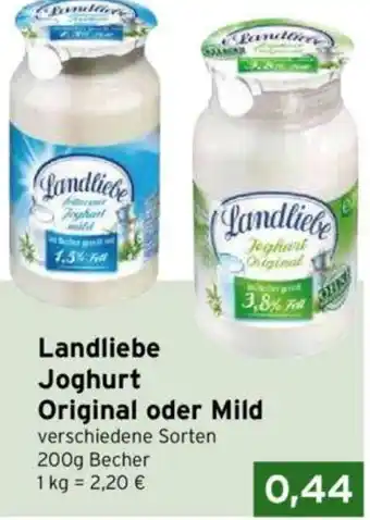 CAP Markt Landliebe Joghurt Original oder Mild 200g Becher Angebot