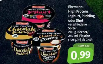 Markant Markt Ehrmann High Protein Joghurt, Pudding Oder Shot Angebot