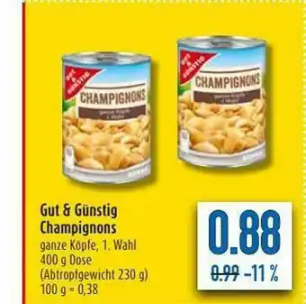 diska Gut & Günstig Champignons Angebot