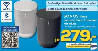 Euronics SONOS Move robuster Smart Speaker mit Akku Angebot