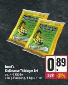 E-Center Emmi's Kloßmasse Thüringer Art Angebot