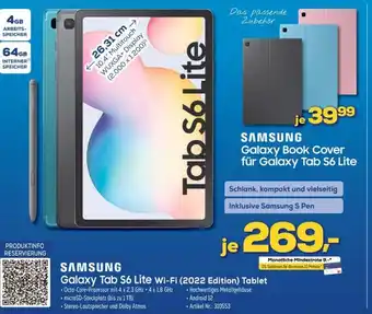 Euronics SAMSUNG Galaxy Tab S6 Lite Wi-Fi (2022 Edition) Tablet Angebot