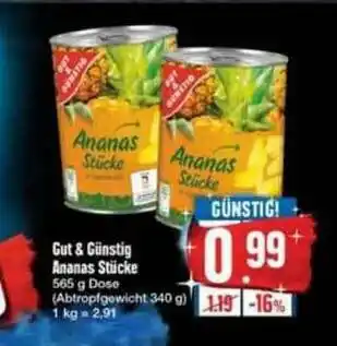 E-Center Gut & Günstig Ananas Stücke Angebot