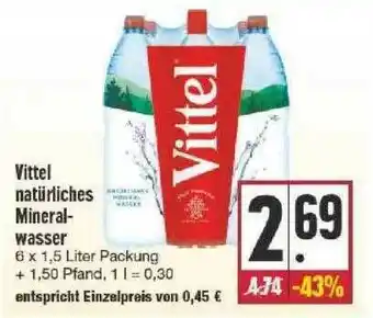 Edeka Vittel Natürliches Minerawasser Angebot