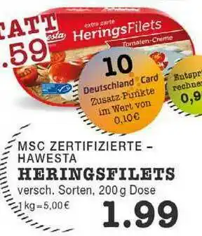 Edeka Zurheide Msc Zertifizierte-hawesta Heringsfilets Angebot