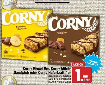 Hit Corny Riegel 6er, Corny Milch Sandwich Oder Corny Haferkraft 4er Angebot