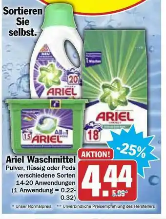 Hit Ariel Waschmittel Angebot