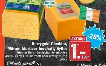 Hit Kerrygold Cheddar, Milram Müritzer Herzhaft, Sylter Angebot