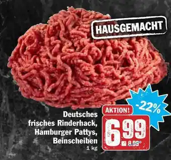 Hit Deutsches Frisches Rinderhack, Hamburger Pattys, Beinscheiben Angebot