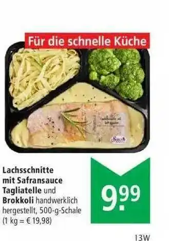 Marktkauf Lachsschnitte Mit Safransauce Tagliatelle Und Brokkoli Angebot