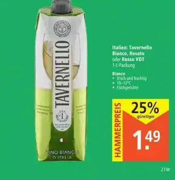 Marktkauf Italien: Tavernello Bianco, Rosato Oder Rosso VDT Angebot