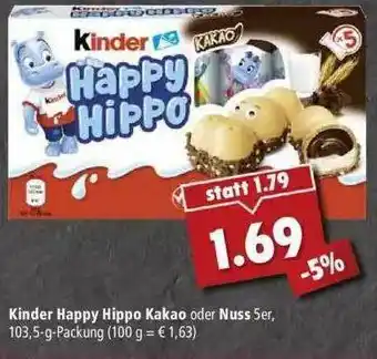 Marktkauf Kinder Happy Hippo Kakao Oder Nuss Angebot