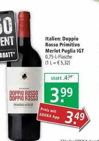 Marktkauf Italien: Doppio Rosso Primitivo Merlot Puglia IGT Angebot