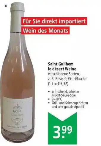 Marktkauf Saint Guilhem Le Désert Weine Angebot