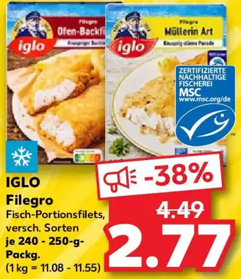 Kaufland IGLO Filegro 240-250 g Packg. Angebot