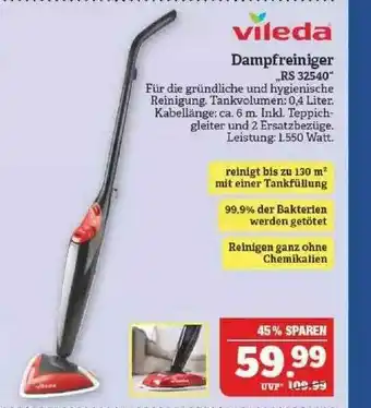 Marktkauf Vileda Dampfreiniger „rs 32540” Angebot