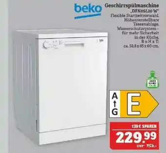 Marktkauf Beko Geschirrpülmaschine „df05l20 W” Angebot