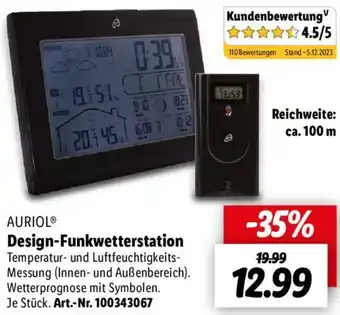 Lidl AURIOL Design-Funkwetterstation Angebot