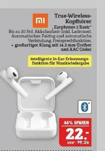 Marktkauf True-wireless-kopfhörer „earphones 2 Basic” Mi Angebot