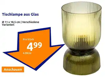 Action Tischlampe aus Glas Angebot