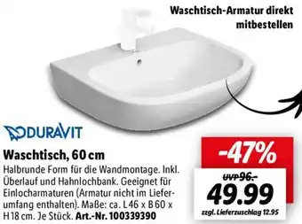 Lidl DURAVIT Waschtisch, 60 cm Angebot