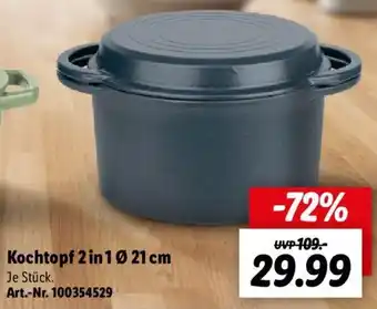 Lidl GSW Kochtopf 2 in 1 Ø 21 cm Angebot