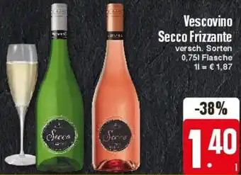 Edeka Vescovino Secco Frizzante 0,75 L Flasche Angebot