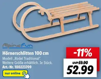 Lidl Alpinafun Hörnerschlitten 100 cm Angebot