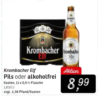 KONSUM Krombacher Elf Pils oder alkoholfrei 11*500ml Angebot