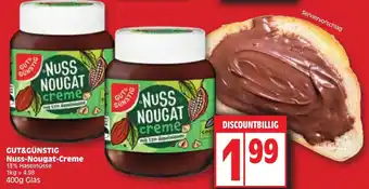 Edeka GUT&GÜNSTIG Nuss-Nougat-Creme 400g Glas Angebot