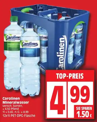 Edeka Carolinen Mineralwasser 12x1 L Angebot