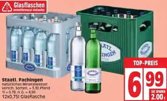 Edeka Staatl. Fachingen 12x0,75 L Glasflasche Angebot