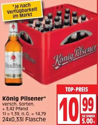 Edeka König Pilsener 24x0,33 L Flasche Angebot