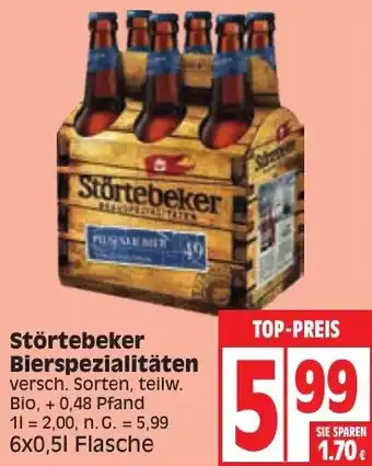 Edeka Störtebeker Bierspezialitäten 6x0,5 L Flasche Angebot