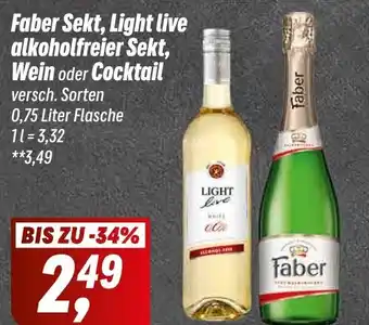 Simmel Faber Sekt, Light live alkoholfreier Sekt, Wein oder Cocktail 750ml Angebot