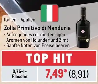 METRO Zolla Primitivo di Manduria 0,75-1-Flasche Angebot