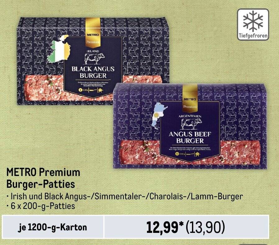 METRO Premium BurgerPatties je 1200gKarton Angebot bei METRO