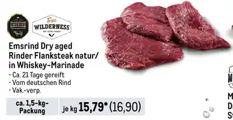 METRO Emsrind Dry aged Rinder Flanksteak natur/ in Whiskey-Marinade je kg Angebot