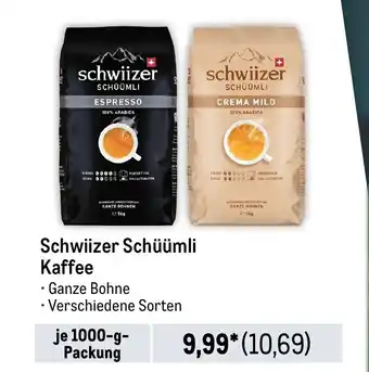 METRO Schwiizer Schüümli Kaffee je 1000-g-Packung Angebot