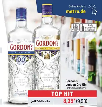 METRO Gordon's London Dry Gin je 0,7-1-Flasche Angebot