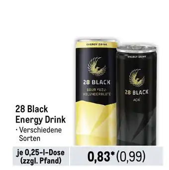 METRO 28 Black Energy Drink je 0,25-1-Dose (zzgl. Pfand) Angebot