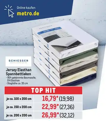 METRO SCHIESSER Jersey Elasthan Spannbettlaken je ca. 200 x 200 cm Angebot