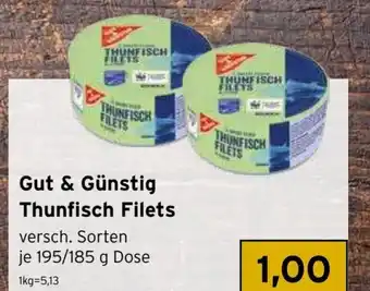 CAP Markt Gut & Günstig Thunfisch Filets je 195/185 g Angebot