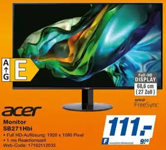 expert Octomedia acer Monitor SB271Hbi Angebot