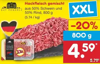 Netto Marken-Discount GUT PONHOLZ Hackfleisch gemischt 800 g Angebot