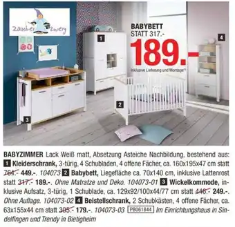 Hofmeister Babyzimmer Angebot